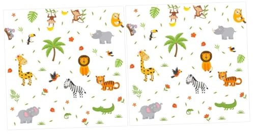 Abaodam 2blätter Tolle Wandsticker Für Kinderzimmer Tiermotive Selbstklebend Statisch Für Fensterdekoration Und Partygestaltung Langlebig Und Detailreich