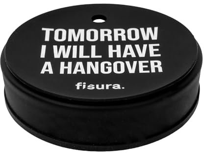 Fisura – Tapa vasos antidroga “I will have a hangover. Protector de bebida original azul. Cubierta para bebidas reutilizable. Protección de vaso antiderrame Hecho de silicona.