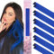 WENNALIFE 12 Stück Blau Haarsträhnen Zum Einklipsen Haarsträhnen Kinder, Clip in Haar Extensions Bunte Haarsträhnen Kinder Haare zum Einflechten Mädchen Gerade Party Haarverlängerungen Zubehör