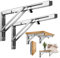 USYSGT Escuadras Abatibles 500mm, 2 Piezas Soporte de Estante Plegable Soportes Pared Mesa de Acero Inox Flotante Bisagras Escuadras para Estanterias Bricolaje, Carga Máxima 100kg
