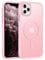 GaoBao Strong Magnetic for iPhone 11 Pro Max Case, Slim Fit iPhone 11 Pro Max Phone Case [Compatible with MagSafe] Shockproof Translucent Matte Protective Cover for iPhone 11 Pro Max 6.5, Tender Pink