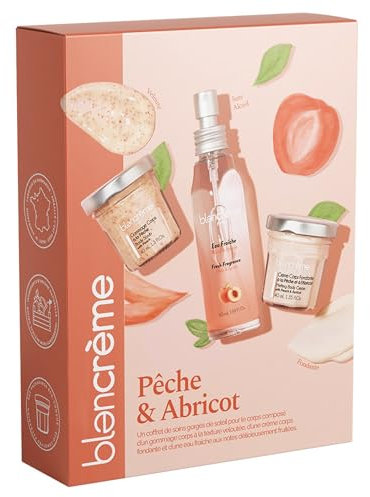 Blancrème | Cofanetto profumo senza alcool e cura del corpo (scrub + crema corpo) pesca albicocca