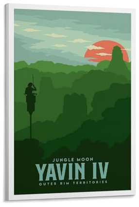 Yavin Iv Vintage-Reiseposter, Star The Wars, Filmposter für Zimmer, ästhetische Leinwand, Badezimmer, Kunst, Wanddekoration, Fotodrucke, 40 x 60 cm