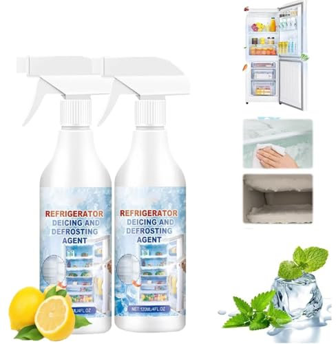 2PCS New Powerful Defrosting Spray for Fridge Freezer, Upgraded Powerful Refrigerator Defrost Spray, Rapid Fridge Freezer Defrosting Spray, Efficiently Quickly Removes Ice Buildup