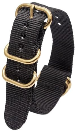 Cijinon Uhrenarmband, goldene ovale Schnalle, wasserdichtes, verdicktes Nylon-Canvas-Armband, Farbe 11, 22mm