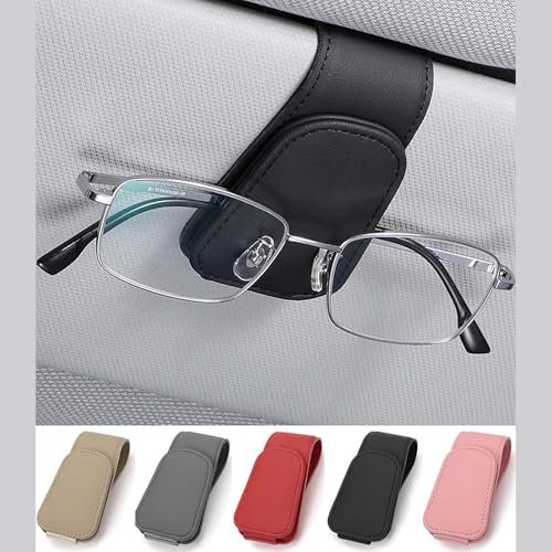 XWSBUDE Auto Brillenhalter, für Audi Q2 Q3 Q4 Q5 Q7 Q8 SQ2 SQ5 SQ7 SQ8 RS-Q3 RS-Q8 Sonnenblende Sonnenbrillen Brillenaufhänger Brillenetui Brillenhalter Aufbewahrungsbox,C