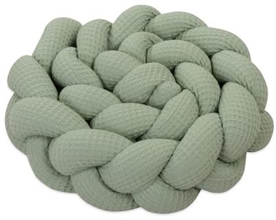 babybay Baby Kuschelschlange Waffelpiqué (Made in EU) - Kuschelschnecke in vielen Farben und Größen, Nackenrolle, Kopfschutz für Wickeltisch (jadegrün, 280cm)