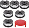 Zocipro 6Pcs Bobinas de Hilo de Repuesto para Ein-hell GE-CT 18/28 Li TC, 1.6mm Carrete de Hilo para Desbrozadora con 1 Tapa, Compatible con Ein-hell TLE-03 Carrete de Hilo de Repuesto