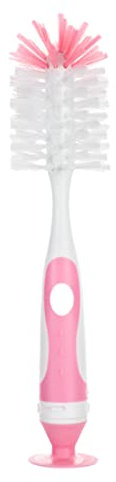 Children Pacifier Brush Milk Bottle Water Cup Cleaning Brush Can Stand Milk Bottle Brush Function Two In One Cleaning Brush Upholstery Drill Brush Set (Pink, One Size)
