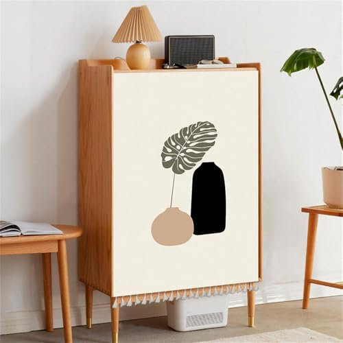 Highdi Schrankvorhang Staubdichter Kunst Wasserdicht Schrank Vorhang Selbstklebend Privatsphäre Schrankgardine für Küche, Kleiderschrank, Bücherregal (Monstera deliciosa,50x70cm)