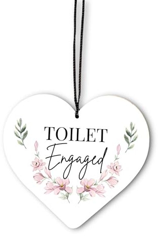 Toilet Engaged Vacant In Use Occupied Floral Modern Contemporary Hanging Door Sign With Chain