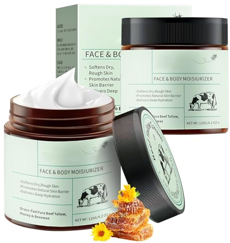 UptVin Rindertalg Creme 2 * 120g, Bio Grasgefütterter Talg für Hautpflege