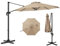 COSTWAY Ombrellone da Esterno 294 cm, Ombrellone con Rotazione a 360°, 5 Angoli di Inclinazione Regolabili, Base a Forma di Croce, 8 Stecche, Ombrellone per Giardino, Piscina, Cortile (Beige)