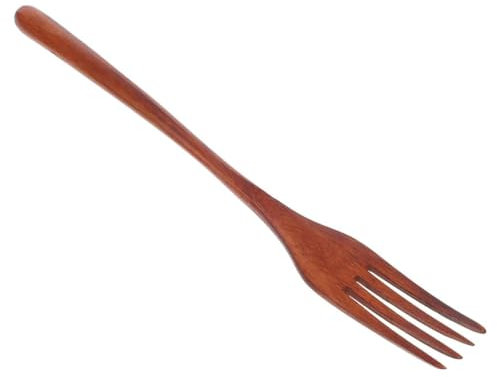 NobesOnbet 8.86-inch wooden kitchen utensil long handled fork - cooking and mixing fork, wooden fork, used for salad, pasta utensils