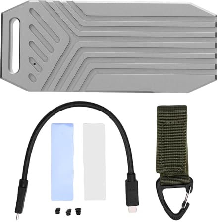 Denash 40gbps M.2 NVMe SSD Enclosure with ASM2464PD Chip USB4.0 NVMe SSD Enclosure for M.2 280 M Key SSD USB4 3.0 2.0 Aluminum Alloy Shell, Type C SSD Enclosure