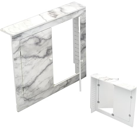 LXRHLIKG Heizkörperabdeckung, Dreiseitige Heizung Verkleidung, PVC Heizungsabdeckung für Zuhause mit Doppeltüren, Griffen, Sockelleiste, Dekorativer Schrank(70x70x15cm/28x28x6in)