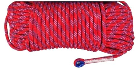 XUFHSEO 50m Statische Kletterseil-Ausrüstung im Freien 20m 30m(Red 30m)