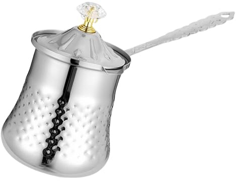 YWJLQH Cafetera Turca de Acero Inoxidable con Mango Largo Y Antidesbordamiento para Cocinas de Inducción Y Gas Adecuada para Hogar Camping Restaurante O, tal como se describe, S