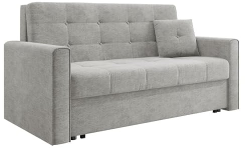 Mirjan24 Sofa Viva Lux III mit Schlaffunktion, 3 Sitzer Polstersofa mit Bettkasten inkl. Kissen, Sofagarnitur, Schlafsofa Bettsofa Farbauswahl, Wohnlandschaft (Nazar 225.05)