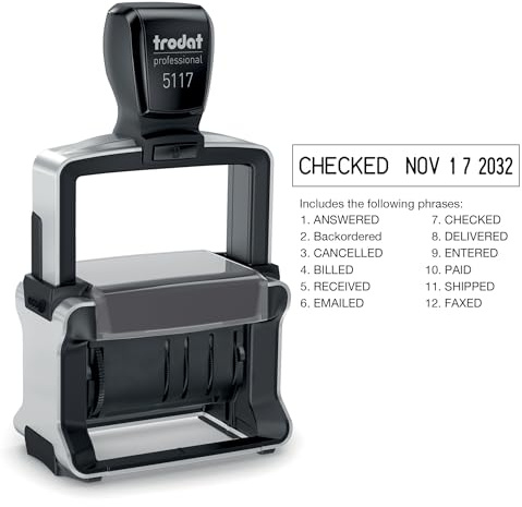 Trodat Professional selbstfärbend 12 Receiving Nachrichten Datum Stempel, Stempel Eindruck Größe: 3/8 x 2–1/10,2 cm, schwarz (T5117)