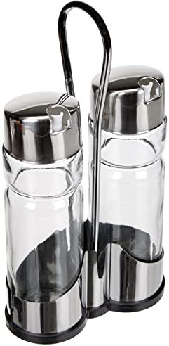 Ibili Set VINAGRERAS 2 PCS-Clasica, Stainless Steel, Plateado/Transparente, 27 x 12 x 6 cm, 2