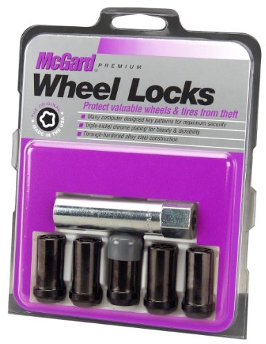 McGard 25540BK Black (1/2-20 Thread Size) Tuner Style Cone Seat Wheel Lock, (Set of 5)