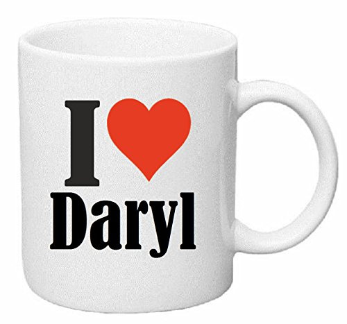 Reifen-Markt Kaffeetasse I Love Daryl Keramik Höhe 9,5cm ? 8cm in Weiß
