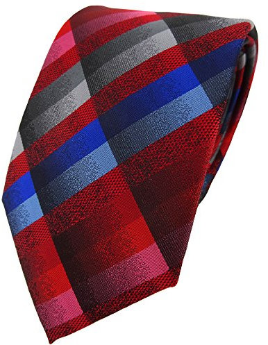 TigerTie Designer cravate en rouge bleu rosé anthracite argent gris à carreaux