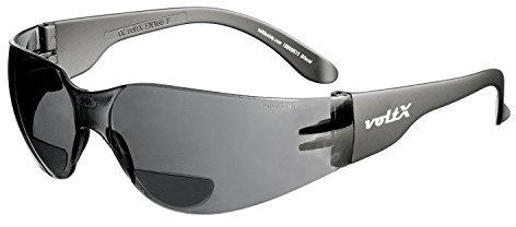Lunettes Grafter à double foyer légères, lunettes de lecture, de sécurité, de vélo, de sport certifiées CE En166 F par VoltX , Gris