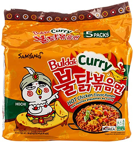 Samyang Curry Hot Chicken Flavour Ramen Noodles, 140 g (Pack of 5)