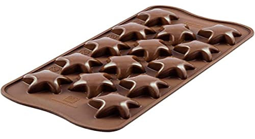 silikomart | SCG42 Silikonform für STARFISH Pralinen, antihaftbeschichtet, 1er Pack Tortenform, Easy Choc, 34 x 34 mm, h 15 mm, Volumen 84 ml, Made in Italy