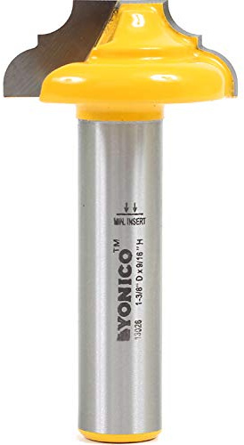 Yonico 1-3/8 pulgadas de diámetro. Carril de la puerta del gabinete del CNC y ranura del rebajador de los estilos 1/2-pulgadas