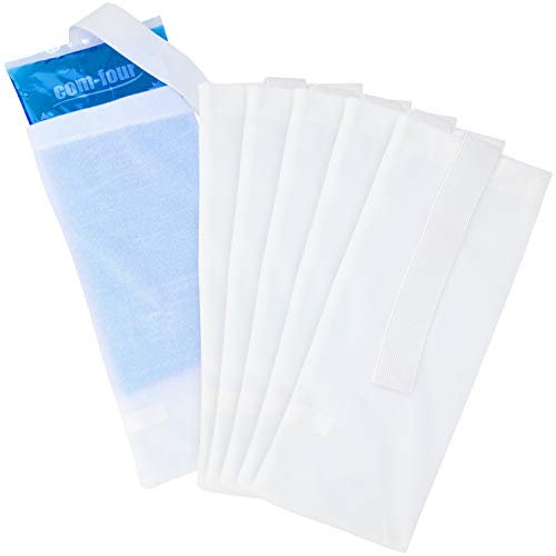 com-four® 6X Premium Mehrweg Vlieshülle für Kalt & Warm Mehrfach-Gel-Kompresse | Gel-Kühlpack Schutzhülle mit Gummiband zum Schutz und sicherem Halt