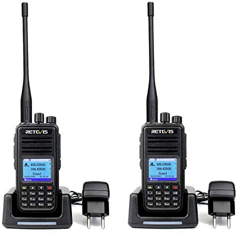 Retevis RT3S DMR Walkie Talkie Digitale Dual Band Digitale/Analogica GPS 3000 Canali Digitale Ricetrasmettitore TDMA Compatibile con MOTOTRBO (1 Coppia, Nero)