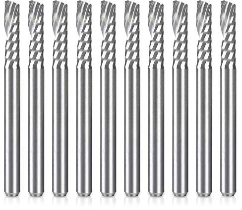 HQMaster CNC-Fräser-Bits, 10 Stück, Frässtift, Ein-Schaftfräser, Wolframstahl, Gravierwerkzeug-Set