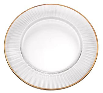 SWEET HOME Sottopiatto in Vetro Filo Oro banda decorata a pieghe cod.SV00310LU cm diam.32 by Varotto & Co.