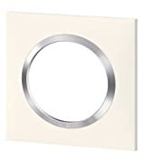 LEGRAND - Plaque dooxie Carrée - Plaque de Finition pour Prises et Interrupteurs dooxie - Fabriqué En France - 1 Poste - Bague Effet Chrome - Blanc Mat