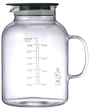 HARIO VFP-1000-B Boîte de conservation pour vinaigre, vinaigres, fruits, 1 000 ml, cornichons, noir, fabriqué au Japon, 1 pièce