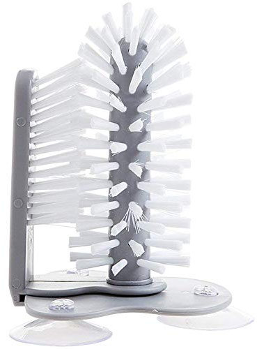 Glass Washer with Double Sided Bristle Brush, Glass Cup Brush Cleaner with Suction Cups, Standing Glass Bottle Cup Cleaner for Bar Kitchen Sink Washing Cleaning Tools