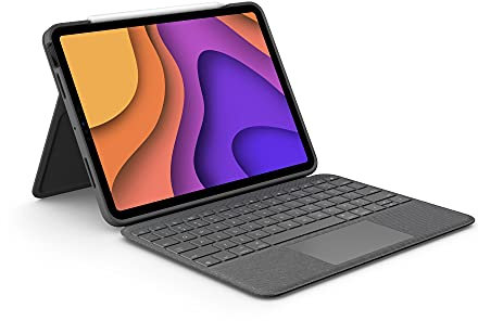 Logitech Folio Touch iPad Hülle Tastatur für iPad Air 4. Gen 5. Gen 2020, 2022, Französisches AZERTY-Layout - Grau