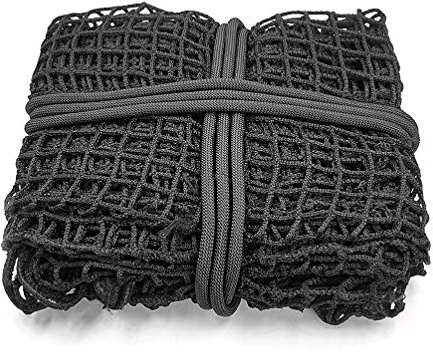 Aoneky Heunetz für Pferde 90x45x45cm mit 3M Seil, 2,5cm quadratisches Netz, Langsam Fütternder Heusack, Extra Großes Heunetz Pferdeanhänger (Schwarz)