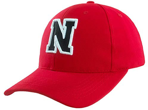 Baseballkappe 3D-Stickerei Lässige Baumwolle Alphabet A-Z Red Caps Schwarz Brief Snap Back Hut Hüte Unisex Jungen Mädchen Cap Baseball ROT Hut Kinder - N
