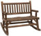 Outsunny Schaukelbank aus Holz, Gartenbank mit Armlehne, Schwingbank, 2 Sitzer Holzbank für Garten, Balkon, bis 250 kg belastbar, Verkohlt, 112 x 96 x 93 cm