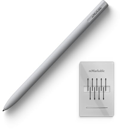 reMarkable 2 Marker | Reaktionsschneller und präziser Stift, papierähnliches Gefühl, inklusive 9 Ersatz-Marker-Spitzen – Grau