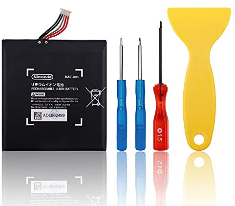 【2024 Nouveau】【Nouveaux outils】 Batterie de rechange SwarKing compatible avec la console de jeu Nintendo Switch, HAC-001, avec kit d'outils