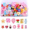 EBANKU 80 PCS 3D Nail Charms, Lollipop Flower Donut Cherry Nail Charms Resin Charms Mixed Assorted Candy Sweets Resin Flatback Slime Beads Making for DIY Craft Making 3D Nail Art Decorations