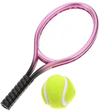 PATKAW Kit de raquette de tennis et de balles, 1 mini raquette de tennis, 1 mini raquette de tennis, 1 mini raquette de tennis et 1 balle