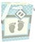 WBWT Premium Geschenk-Tasche Junge blau Baby-Füße, 23x18x10cm, sehr stabil, zur Geburt Taufe Schwangerschaft Fotos, Geschenk-Verpackung Geschenk-Tüte