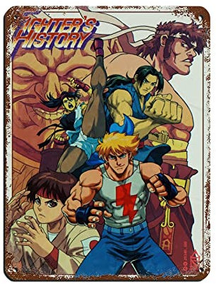 RIELLI Fatal Fury Game 9 Retro-Poster Metall-Blechschild Chic Art Retro Eisen Malerei Bar Menschen Höhle Cafe Familie Garage Poster Wanddekoration 30 x 40 cm
