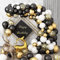Luftballon Girlande Schwarz Gold, 120 Stück Ballon Girlande Schwarz Gold, Luftballons Geburtstag Party Deko mit Metallic Konfetti Ballons für Baby Shower, Babyparty, Hochzeit, Brautparty